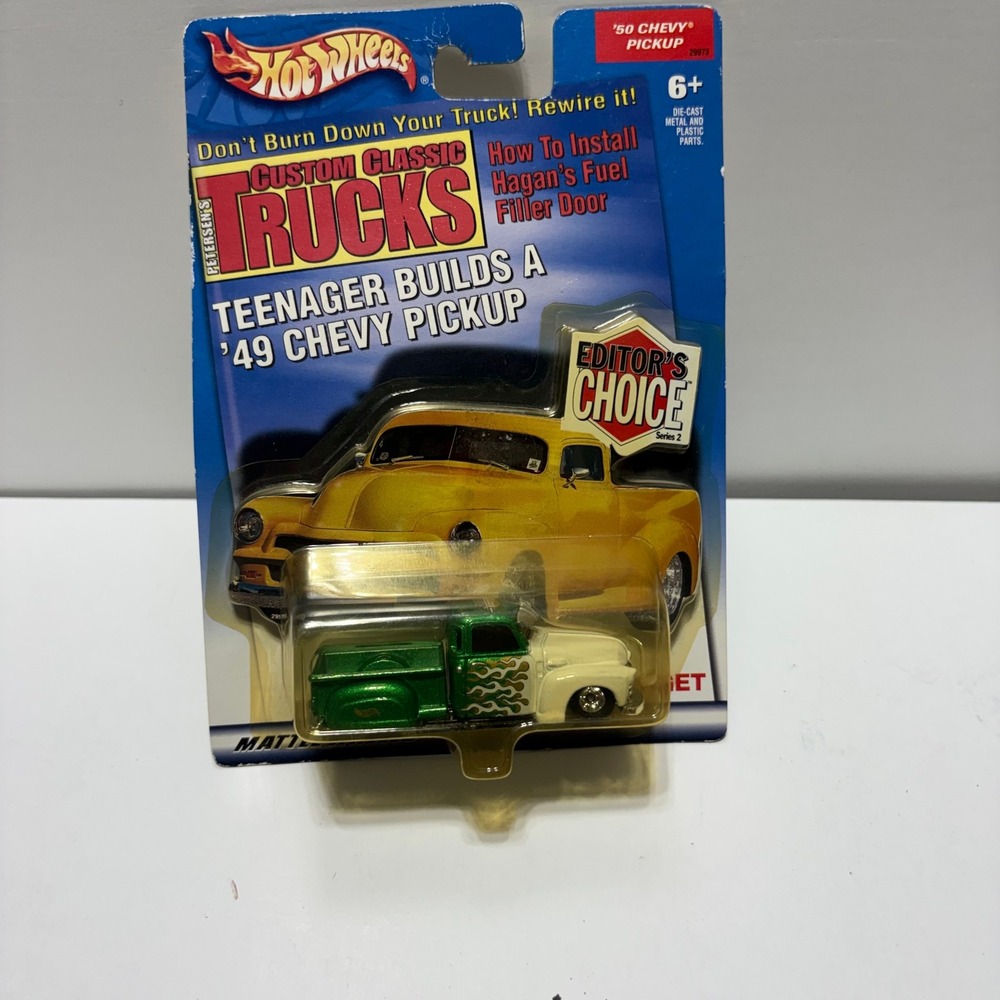 Hot Wheels Editors Choice Series 2 50 Chevy Pickup Green White Flames Diecast